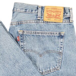Levi's 505 Men's 42x32 Straight‎ Medium Wash Denim Blue Jeans Cotton READ